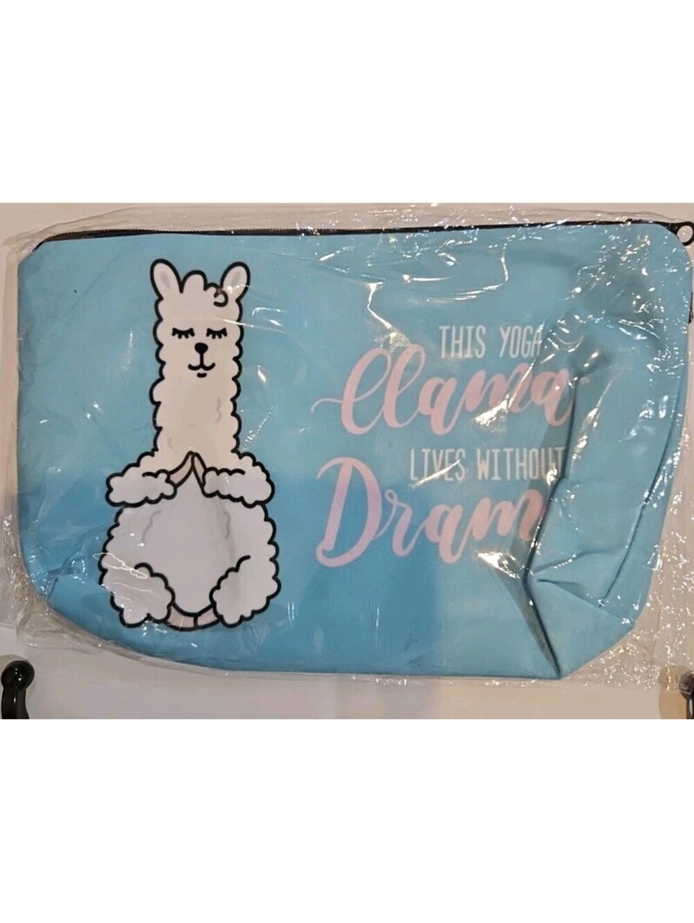 This Yoga Llama Lives Without Drama Zip Pouch 8" X 5"